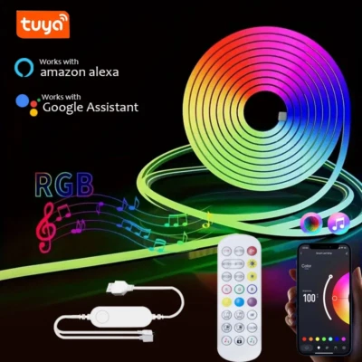 Tuya Smart Life WiFi USB LED Neon Strip Light RGB rope Sign lamp TV Home Decor - Image 1 of 4