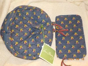 Vera Bradley home & away round travel cosmetic + clutch wallet in retired Emily - Picture 1 of 10