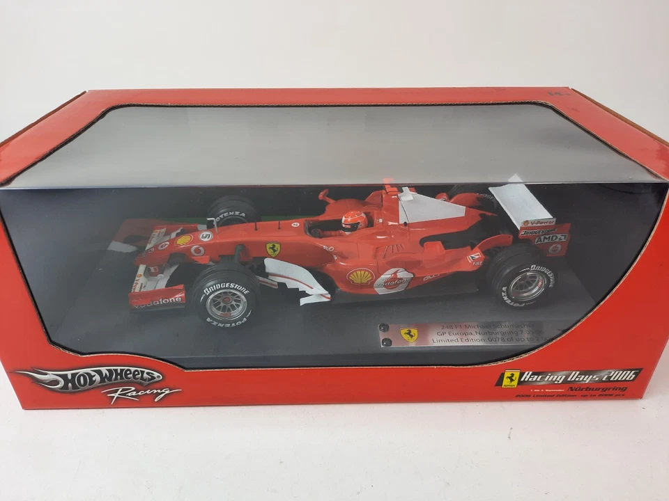 Hot Wheels Ferrari 248 F1 Michael Schumacher 2006 RACING DAYS 1/18 - Immagine 1 di 4