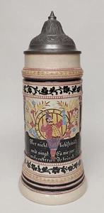 Jarra de cerveza antigua 1 L loza 1900 Studentika AGV club vocal Múnich? - Imagen 1 de 9