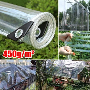 Clear Cover Tarp Waterproof Tarpaulin Weather Resistant Heavy Duty PVC Tarp US - Picture 1 of 170