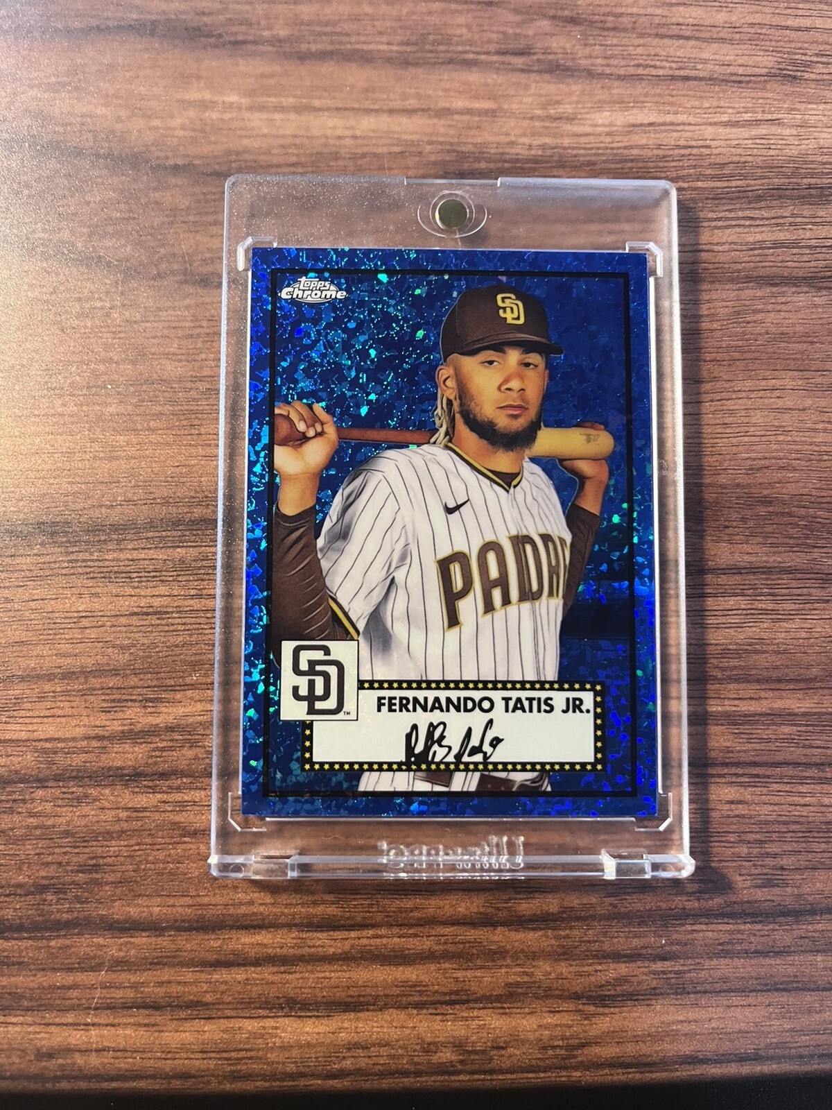2021 Fernando Tatis Jr. Topps Chrome Platinum Anniversary Blue Speckle /199 SP
