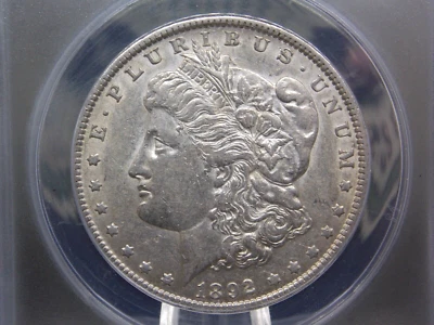 Dólar de plata Morgan "O" 1892 $1 ANACS AU50 #433 moneda de la costa este y coleccionables Foto 1 de 4