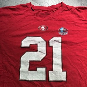 Deion Sanders San Francisco 49ers Hall Of Fame Majestic T-Shirt Size 2XL Red - Picture 1 of 6