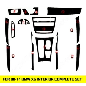 PER BMW X6 E71 2008-2011-2014 Pellicola Interno 3D Lucida Guida Destra Adesivo - Foto 1 di 9