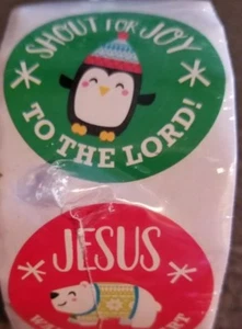 Faith ~ Nordic ~ Noel ~ Animal ~ Roll of Stickers ~ 1 Roll ~ 100 Stickers - Picture 1 of 4
