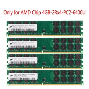 Only For AMD Chipset Micron 4x4GB 2RX4 PC2-6400U Dimm Memory RAM DDR2 800Mhz - Picture 1 of 14
