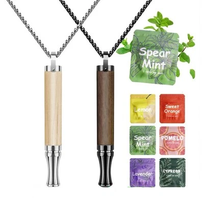 Quit Smoking Anti Vaping Breathing Necklace Stress Anxiety Relief Necklaces NEW - image 1 of 4