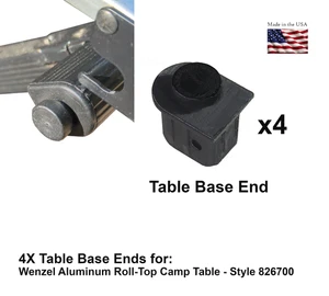 Table Base Ends (Set of four) Wenzel Aluminum Roll Up Camp Table Style 826700 - Picture 1 of 5