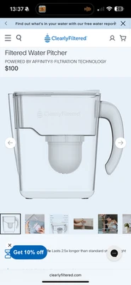 clearly filtered water filter pitcher, unused, +extra filter - Image 1 of 4