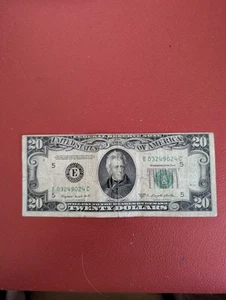 20 Dollar Schein USA mit einem Druckversatz zwischen Vorder- Rückseite - Bild 1 von 3