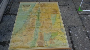 The London Geographical Institute 1948 Map Israel Hebrew Palestine wall hanging - Picture 1 of 24