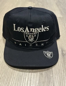 Los Angeles Oakland Raiders Vintage 90s Snapback Hat Silver Black - Picture 1 of 6