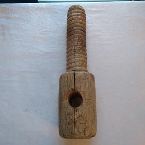 Antica vite vintage rustica manico legno per pressa/frutta/vino 13"LxVite L 7,5" - Foto 1 di 9