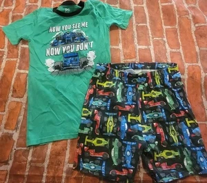 The Children's Place Boys Pj Set Pajamas Train Guc Sz 14 Summer Cars - Picture 1 of 1