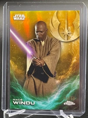 2025 Topps Chrome Star Wars Mace Windu Costco Exclusive #CE-37 Gold /50 - Image 1 of 2