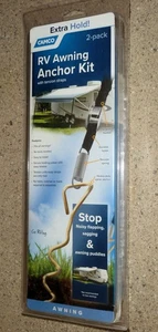 CAMCO RV/Camper Awning Anchor Kit w/Torsion Straps 2 Pack Extra Hold NIB - Picture 1 of 8