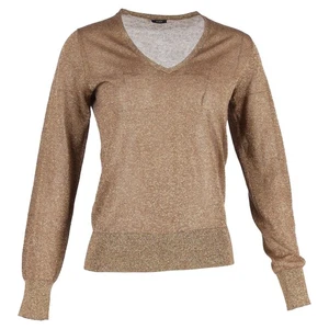 Joseph Pullover aus Lurex mit V-Ausschnitt in Viskose Metallic Gold - Bild 1 von 3