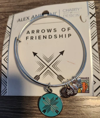 Brazalete Brazalete Alex & Ani Tono Plata Flechas De Amistad Dije Nuevo Sin Caja Foto 1 de 4