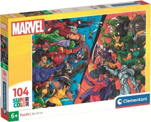 NUOVO puzzle Clementoni 104 pezzi 6+ SuperColor Marvel Heroes vs. Villains - Foto 1 di 2
