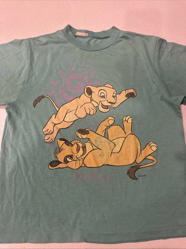 Camiseta Verde Rey León Años 90 Vintage Niños Talla 6/8 Disney Simba Rey León Foto 1 de 2