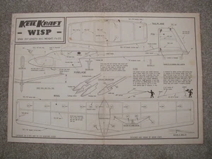 Keil Kraft Bausatz Pläne der Wisp ein einfaches Segelflugzeugmodell mit 20" Spannweite - Bild 1 von 2