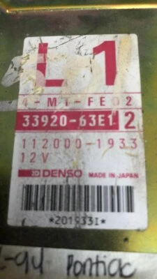 Módulo informático Geo Metro o Pontiac Firefly 1991-1994 ecu ecm 33920-63E12 Foto 1 de 4