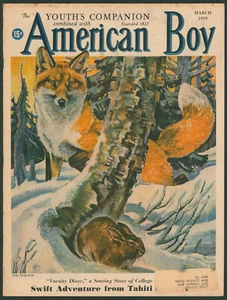 American Boy Magazine March 1939 Fox & Rabbit Cover ~Tough Mutt Jack Landru - Picture 1 of 3