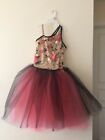 girls costume red rose dress size 9-10 fit and flair, lightly worn 