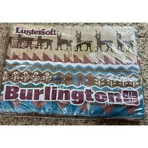 Vintage Burlington LusterSoft Aztec Print Flat Sheet new - Picture 1 of 3