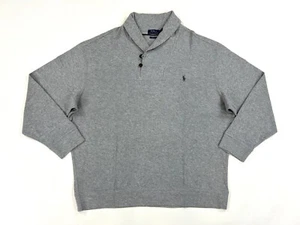 Polo Ralph Lauren Big & Tall Pullover Estate Rib Shawl Neck Sweater Sweat - Grey - Picture 1 of 2