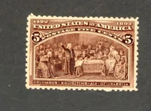 U.S. STAMP ~ SCOTT # 234 ~ (1893) 5 CENT COLUMBIAN ~ MNH ~ NICE MARGINS! - Picture 1 of 2