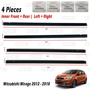 Set 4dr Inner Weatherstrip Door Belt Fits Mitsubishi Mirage Space Star 2012 2018 - Picture 1 of 10