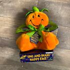 Vintage Dan Dee Tickle Wiggle Smiley Face Halloween Pumpkin Plush Toy Sing Shake