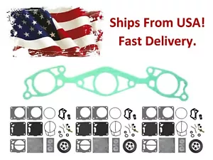 Yamaha Mikuni Triple Carb Rebuild Kit w/Base Gasket #63M-13556-00-00 WaveRaider - Picture 1 of 6