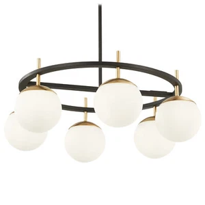 George Kovacs Alluria 6 Light Pendant, Weathered Black & Autumn Gold - Picture 1 of 1