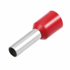 A● VE6012 Insulated Cord Pin End Electrical Crimp Terminal AWG10 Red 100 Pcs - Picture 1 of 4