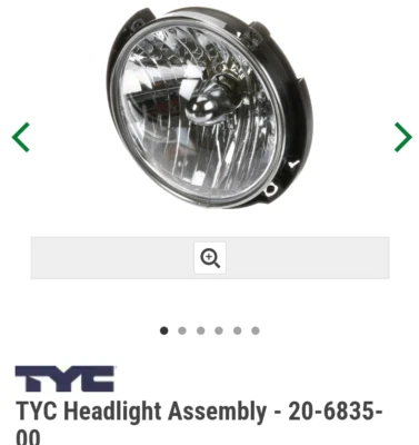 Conjunto de faros derechos - Jeep Wrangler 2007-2017 deportivo utilitario - TYC 19132-059 Foto 1 de 2