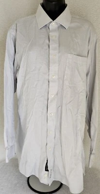 Jos A Bank 男式衬衫尺寸 16.5 35 蓝色灰色白色条纹 — 第 1/4 张图片