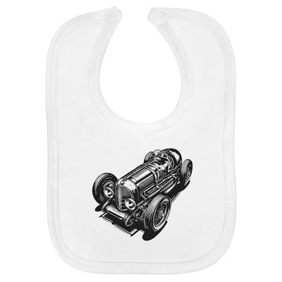 AZEEDA 'Vintage Racing Car' Soft Cotton Baby Bib (BI00068768)