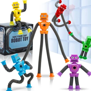 Robot Ventouse Jouets Pop Tubes | 6 Pcs - Jouets Fidget Sensoriels Extensibles pour Enfants A - Photo 1/12