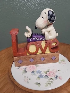 Jim Shore Peanuts Snoopy Love Word Plaque Figurine #4042379 - Picture 1 of 9