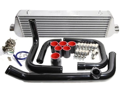 Intercooler + Tubería Negra + BOV para 88-00 Civic D15/D16 D Series EX/Si 1.6L Foto 1 de 4