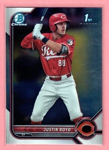 2022 Bowman Draft Chrome Justin Boyd 1st Bowman #BDC-13 Reds QTY - Picture 1 of 2