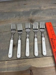 WF Washington Forge Mardi Gras White Stainless Flatware (5) Salad Forks 6 3/4" - Picture 1 of 1