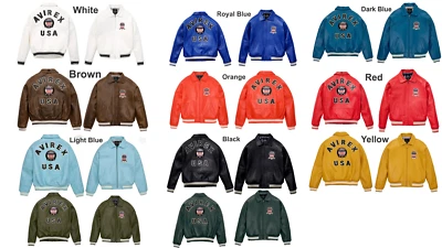 Avirex Leather Bomber Jacket for Men – American Flight Style Real Sheepskin - Image 1 of 4