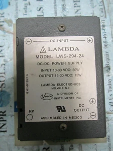 Lambda LWS-294-24 DC-DC Power Supply Input 10-30VDC 30W Output 15-30VDC *Tested* - Picture 1 of 5