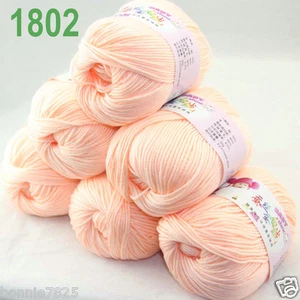 Sale 6 ballsx 50gr DK Baby Soft Cashmere Silk Wool hand knitting Crochet Yarn 02 - Picture 1 of 11