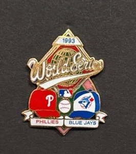 1993 World Series MLB Phillies/ Blue Jays Hats Lapel Pin - Picture 1 of 2
