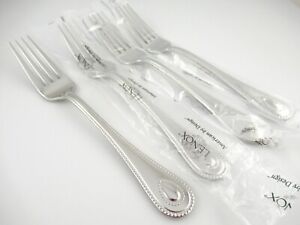 4 Salad Forks FRENCH PERLE Lenox Glossy 18/10 Stainless Steel Flatware Vietnam